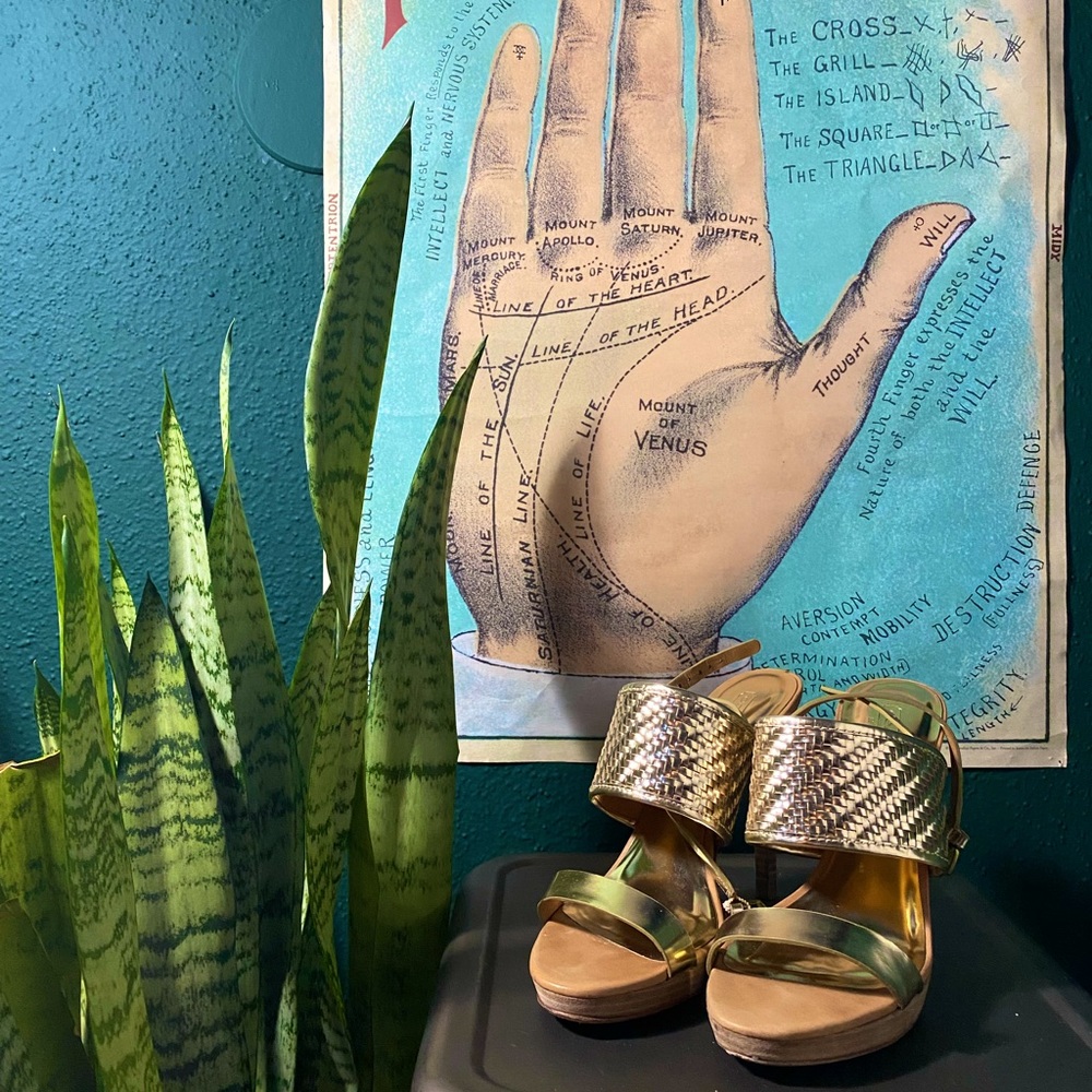 Retired Coach Gold Strappy Heels 8.5